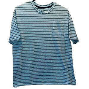 THEREABOUTS Tee Shirt, SZ 18-20H, PTP 24”, Length 26”, Light Blue w/Navy Stripes